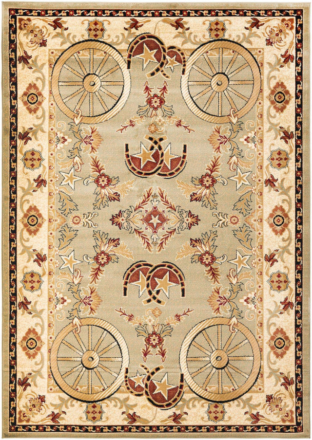 Green 7' 1 x 10' Pioneer Rectangle Area Rug