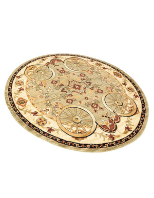 Green 7' 10 x 7' 10 Pioneer Round Area Rug Classic Southwestern Motif Durable Stain Resistant Easy Clean Carpet for Traditional Interior Decor for Sale at Rug Engine