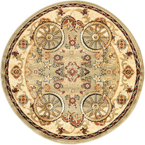 Green 4' 1 x 4' 1 Pioneer Round Area Rug