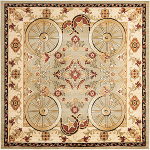Green 7' 10 x 7' 10 Pioneer Square Area Rug