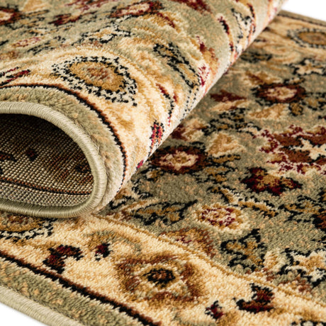 Green 2' x 10' Pioneer Runner Area Rug Classic Southwestern Motif Durable Stain Resistant Easy Clean Carpet for Traditional Interior Decor for Sale at Rug Engine