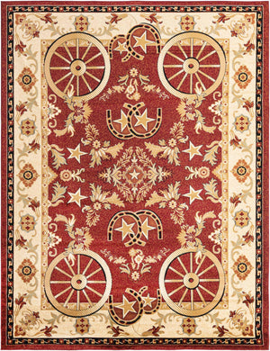 Red 9' x 12' Pioneer Rectangle Area Rug