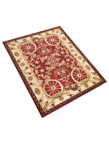 Red 7' 10 x 10' Pioneer Rectangle Area Rug Classic Southwestern Motif Durable Stain Resistant Easy Clean Carpet for Traditional Interior Decor for Sale at Rug Engine