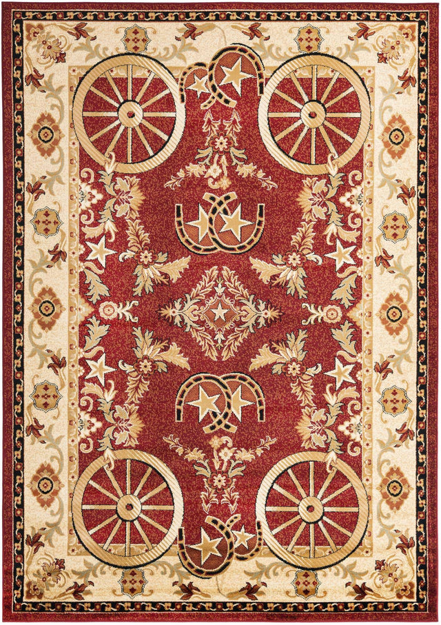 Red 7' 1 x 10' Pioneer Rectangle Area Rug