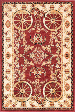 Red 6' 1 x 9' Pioneer Rectangle Area Rug