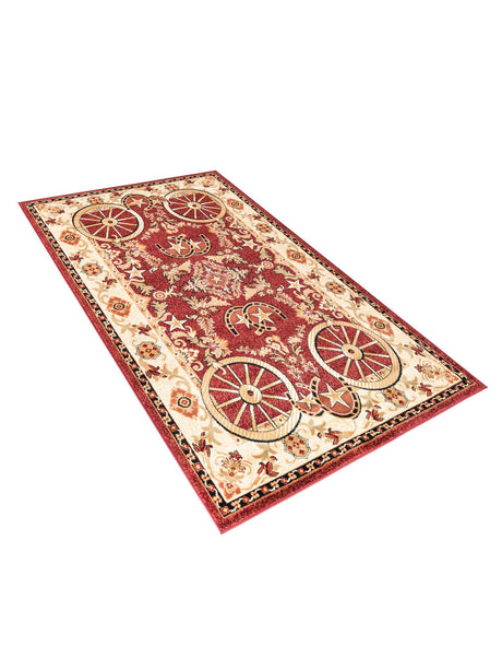 Red 5' 3 x 8' Pioneer Rectangle Area Rug Classic Southwestern Motif Durable Stain Resistant Easy Clean Carpet for Traditional Interior Decor for Sale at Rug Engine