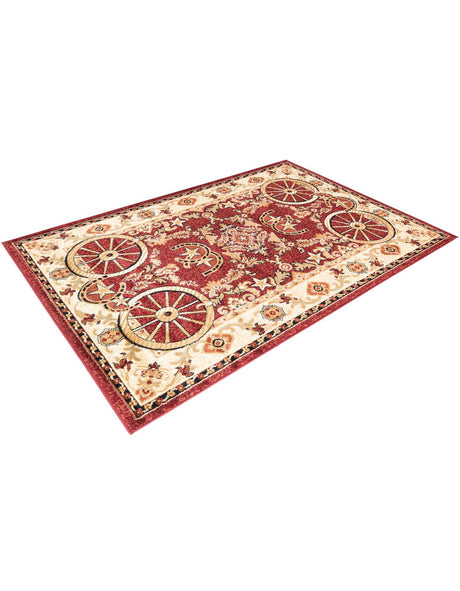 Red 4' 1 x 6' 1 Pioneer Rectangle Area Rug Classic Southwestern Motif Durable Stain Resistant Easy Clean Carpet for Traditional Interior Decor for Sale at Rug Engine