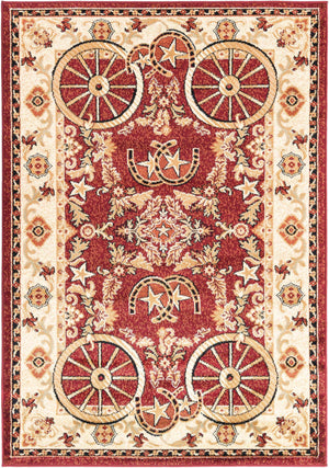 Red 4' 1 x 6' 1 Pioneer Rectangle Area Rug