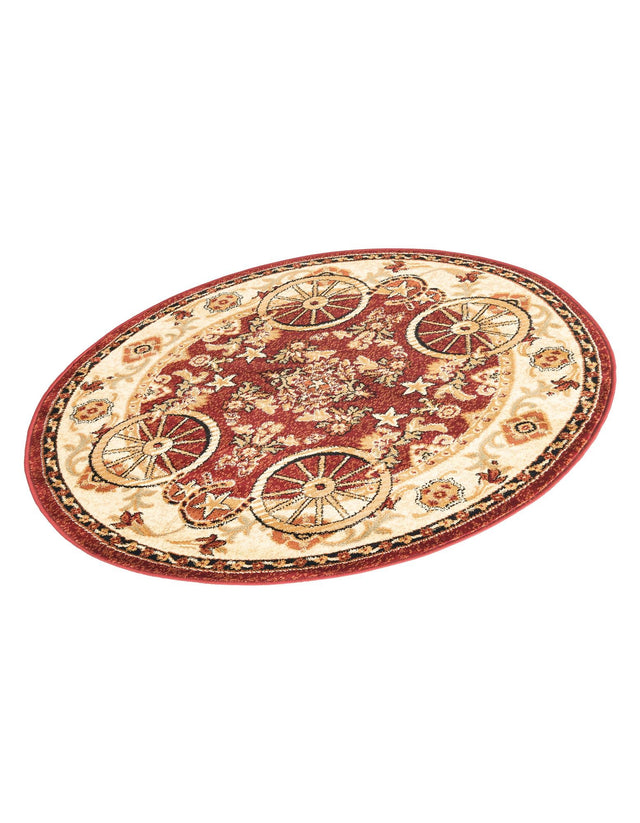 Red 4' 1 x 4' 1 Pioneer Round Area Rug