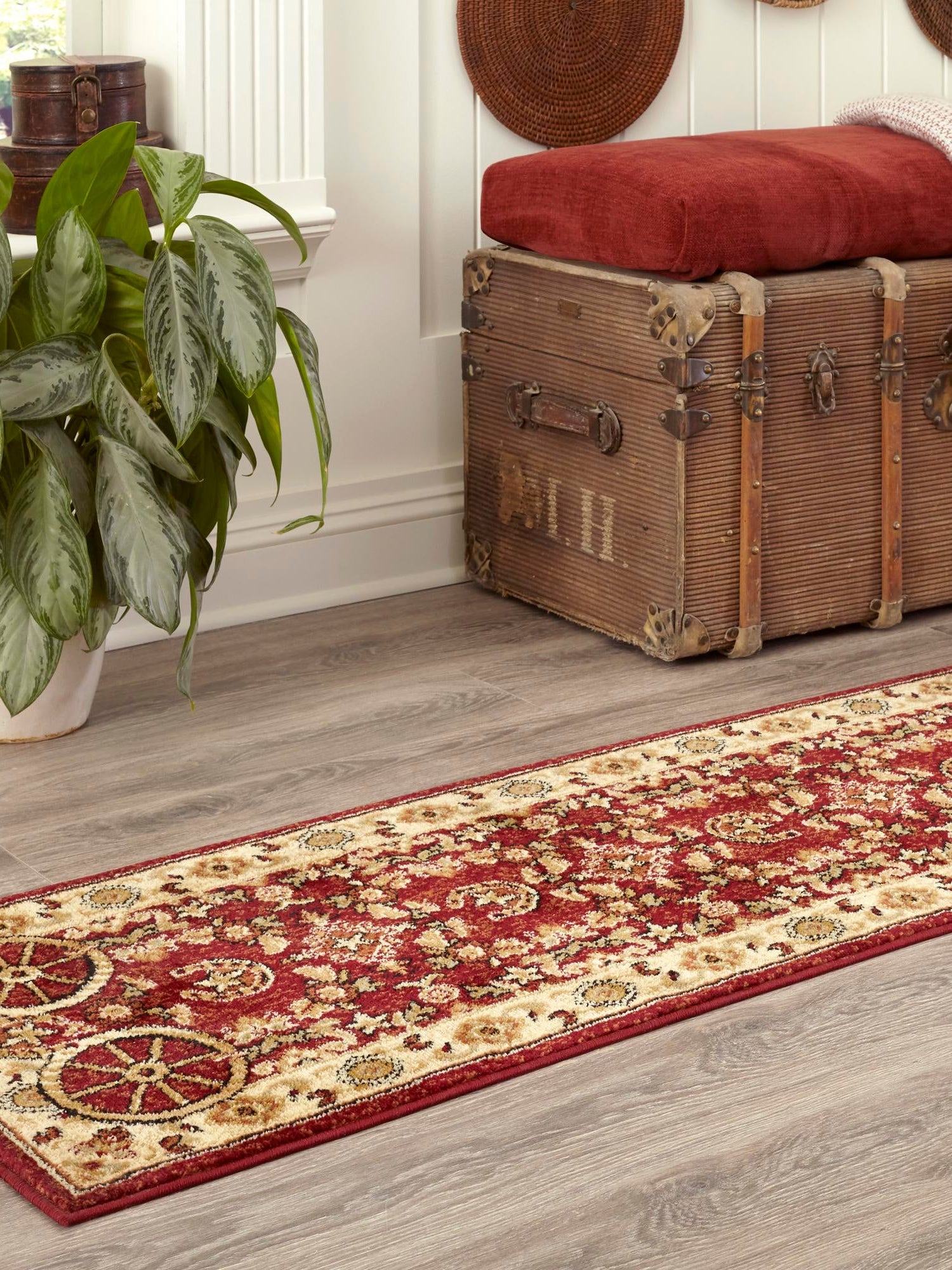 Red 2' x 10' Pioneer Runner Area Rug