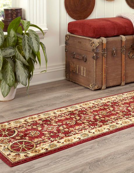 Red 2' x 6' 1 Pioneer Runner Area Rug Classic Southwestern Motif Durable Stain Resistant Easy Clean Carpet for Traditional Interior Decor for Sale at Rug Engine
