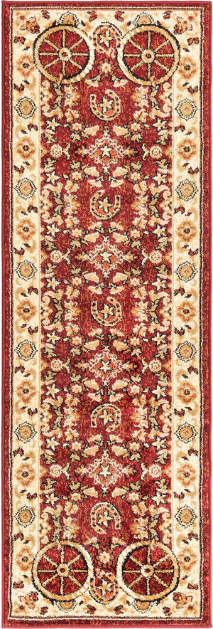 Red 2' x 6' 1 Pioneer Runner Area Rug
