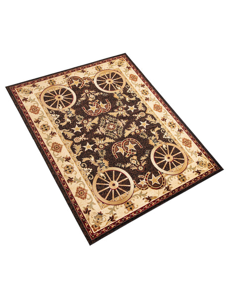 Black 9' x 12' Pioneer Rectangle Area Rug Classic Southwestern Motif Durable Stain Resistant Easy Clean Carpet for Traditional Interior Decor for Sale at Rug Engine