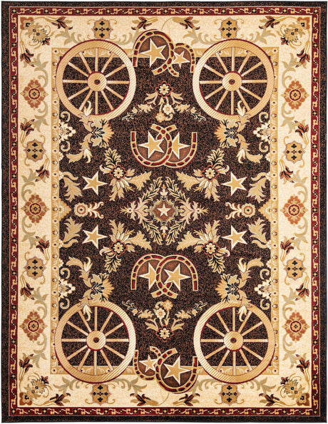 Black 9' x 12' Pioneer Rectangle Area Rug