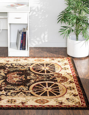 Black 4' 1 x 6' 1 Pioneer Rectangle Area Rug