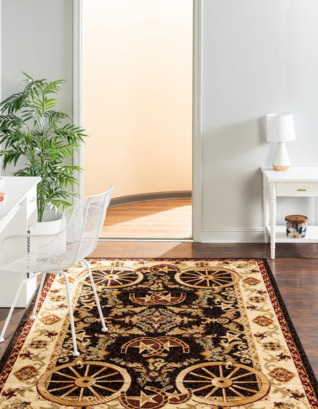 Black 10' x 14' 1 Pioneer Rectangle Area Rug Classic Southwestern Motif Durable Stain Resistant Easy Clean Carpet for Traditional Interior Decor for Sale at Rug Engine