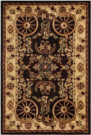 Black 4' 1 x 6' 1 Pioneer Rectangle Area Rug