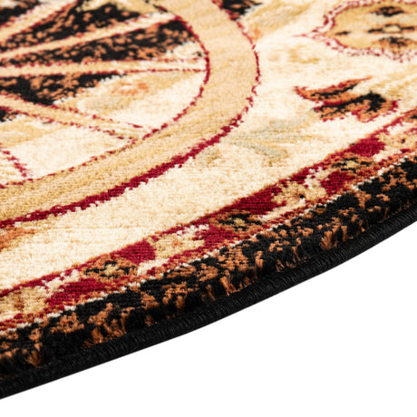 Black 7' 10 x 7' 10 Pioneer Round Area Rug Classic Southwestern Motif Durable Stain Resistant Easy Clean Carpet for Traditional Interior Decor for Sale at Rug Engine