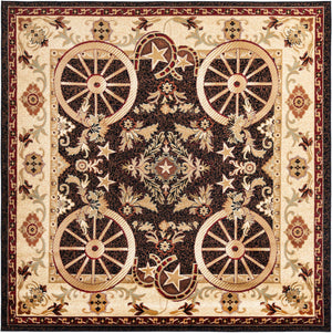 Black 7' 10 x 7' 10 Pioneer Square Area Rug