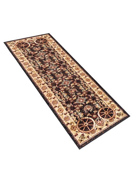 Black 2' x 6' 1 Pioneer Runner Area Rug Classic Southwestern Motif Durable Stain Resistant Easy Clean Carpet for Traditional Interior Decor for Sale at Rug Engine