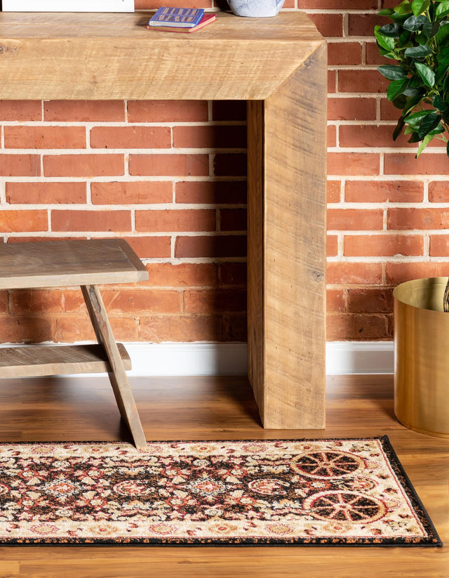 Black 2' x 6' 1 Pioneer Runner Area Rug