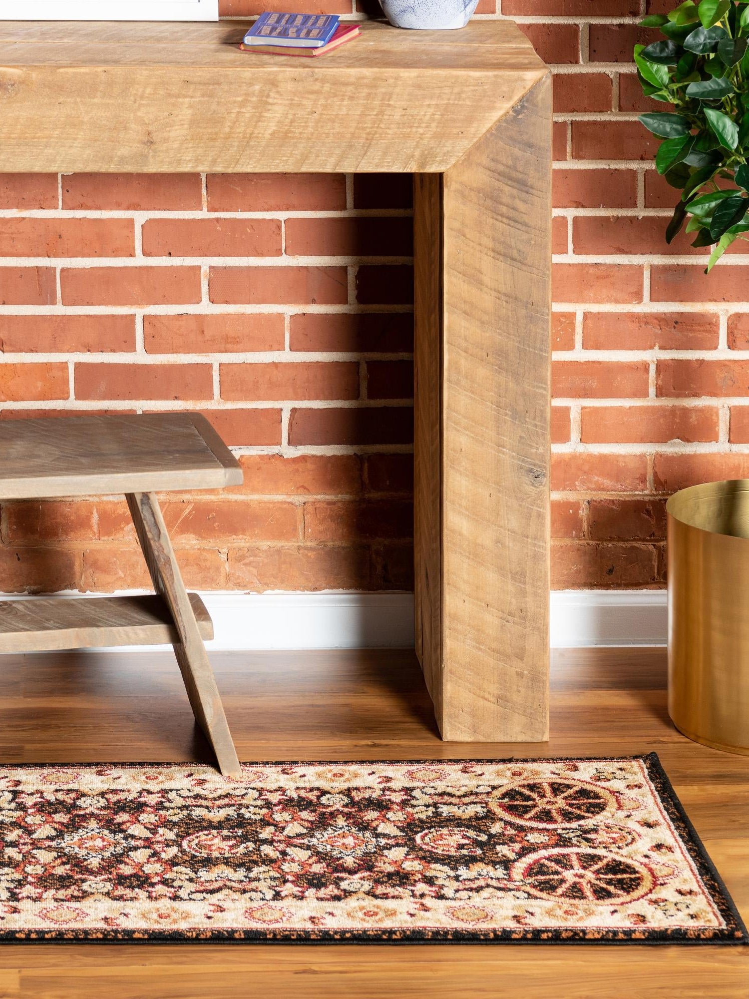 Black 2' x 10' Pioneer Runner Area Rug