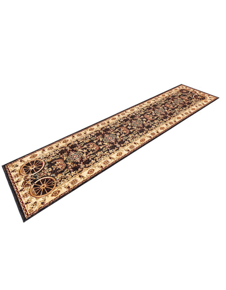 Black 2' 11 x 12' Pioneer Runner Area Rug Classic Southwestern Motif Durable Stain Resistant Easy Clean Carpet for Traditional Interior Decor for Sale at Rug Engine