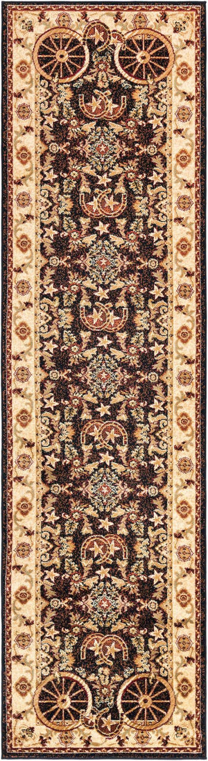 Black 2' 11 x 12' Pioneer Runner Area Rug