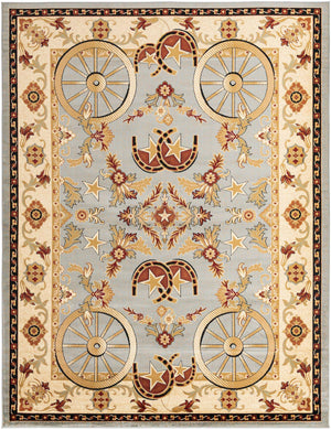 Blue 9' x 12' Pioneer Rectangle Area Rug