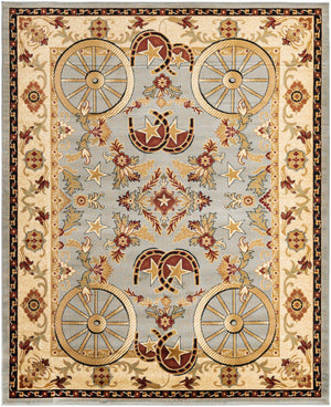 Blue 7' 10 x 10' Pioneer Rectangle Area Rug