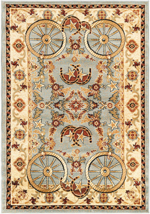 Blue 4' 1 x 6' 1 Pioneer Rectangle Area Rug