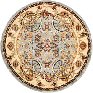 Blue 4' 1 x 4' 1 Pioneer Round Area Rug