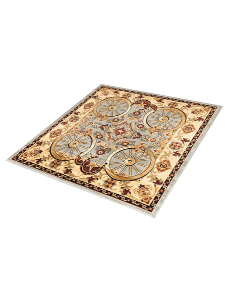 Blue 5' 3 x 5' 3 Pioneer Square Area Rug Classic Southwestern Motif Durable Stain Resistant Easy Clean Carpet for Traditional Interior Decor for Sale at Rug Engine