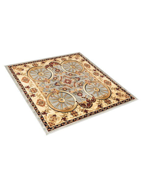 Blue 5' 3 x 5' 3 Pioneer Square Area Rug Classic Southwestern Motif Durable Stain Resistant Easy Clean Carpet for Traditional Interior Decor for Sale at Rug Engine