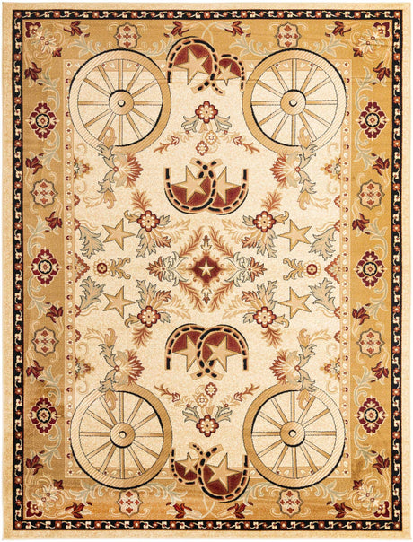 Ivory 9' x 12' Pioneer Rectangle Area Rug