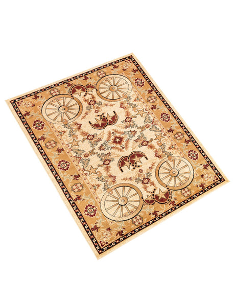Ivory 6' 1 x 9' Pioneer Rectangle Area Rug Classic Southwestern Motif Durable Stain Resistant Easy Clean Carpet for Traditional Interior Decor for Sale at Rug Engine