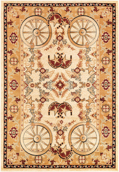 Ivory 6' 1 x 9' Pioneer Rectangle Area Rug