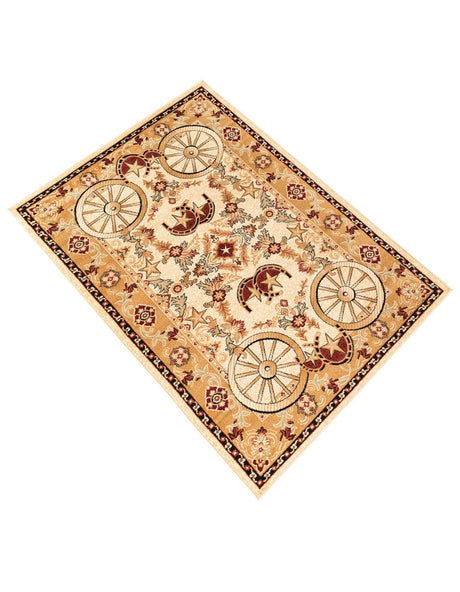 Ivory 5' 3 x 8' Pioneer Rectangle Area Rug Classic Southwestern Motif Durable Stain Resistant Easy Clean Carpet for Traditional Interior Decor for Sale at Rug Engine