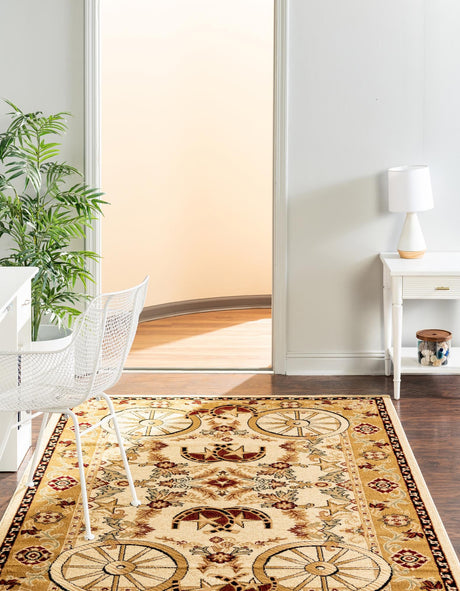Ivory 7' 1 x 10' Pioneer Rectangle Area Rug Classic Southwestern Motif Durable Stain Resistant Easy Clean Carpet for Traditional Interior Decor for Sale at Rug Engine