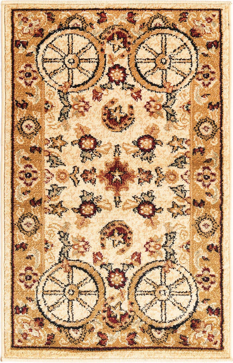 Ivory 2' x 3' 1 Pioneer Rectangle Area Rug