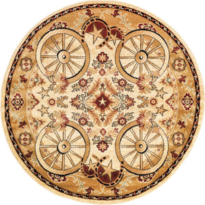 Ivory 7' 10 x 7' 10 Pioneer Round Area Rug