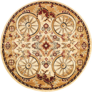 Ivory 5' 3 x 5' 3 Pioneer Round Area Rug