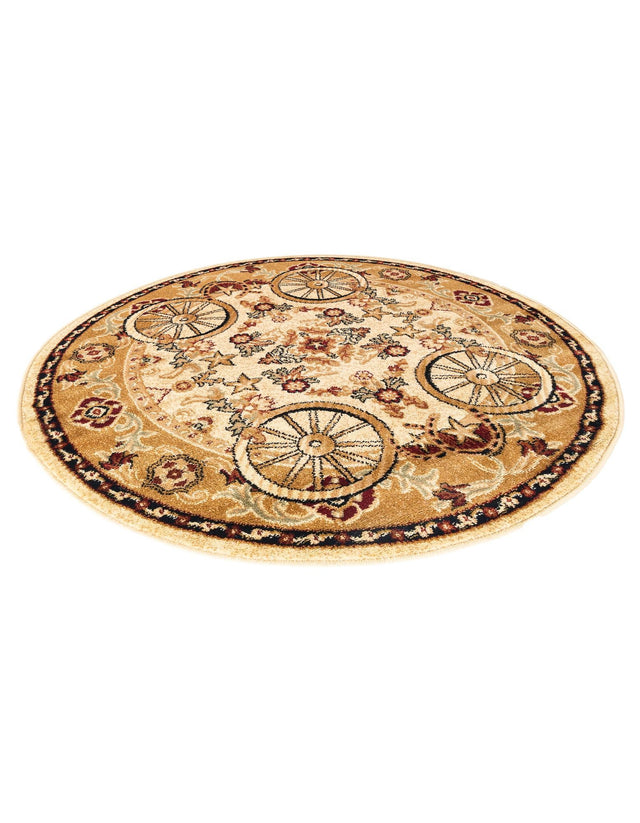 Ivory 4' 1 x 4' 1 Pioneer Round Area Rug