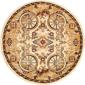 Ivory 4' 1 x 4' 1 Pioneer Round Area Rug