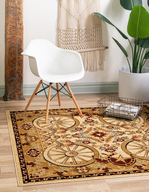 Ivory 7' 10 x 7' 10 Pioneer Square Area Rug