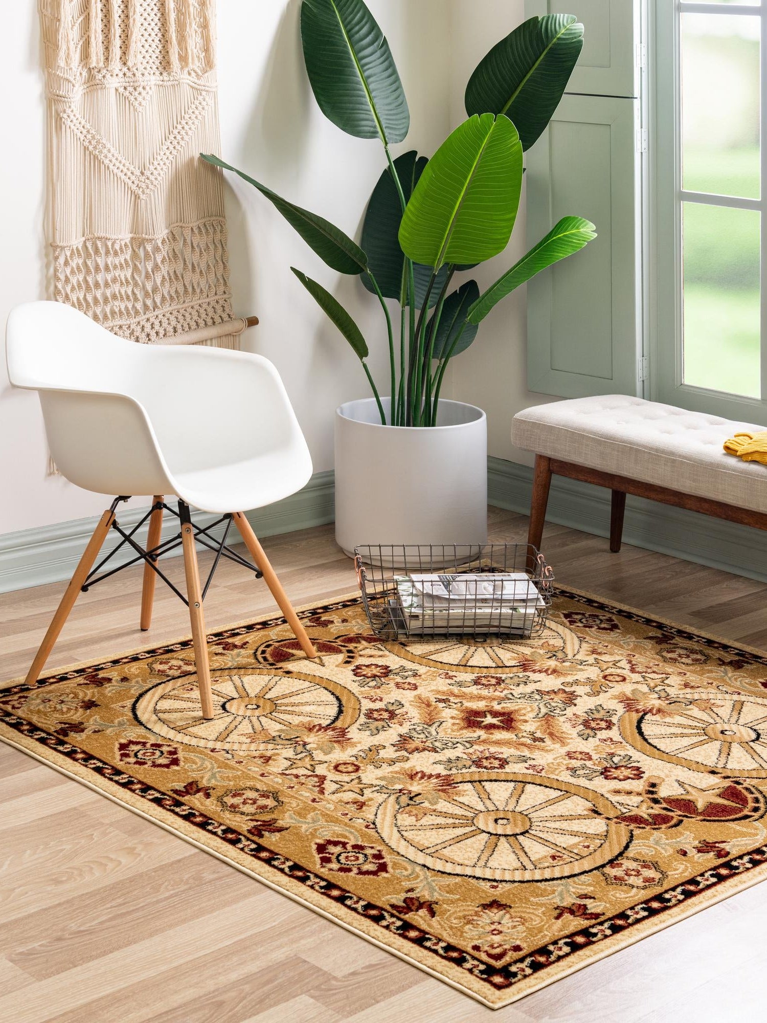 Ivory 5' 3 x 5' 3 Pioneer Square Area Rug