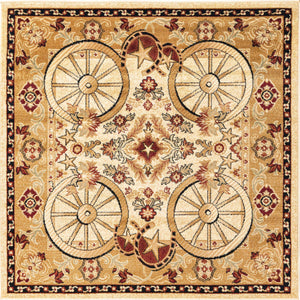 Ivory 5' 3 x 5' 3 Pioneer Square Area Rug