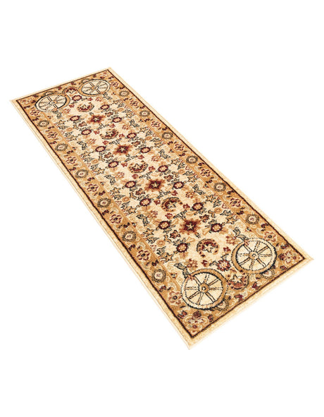 Ivory 2' x 6' 1 Pioneer Runner Area Rug Classic Southwestern Motif Durable Stain Resistant Easy Clean Carpet for Traditional Interior Decor for Sale at Rug Engine
