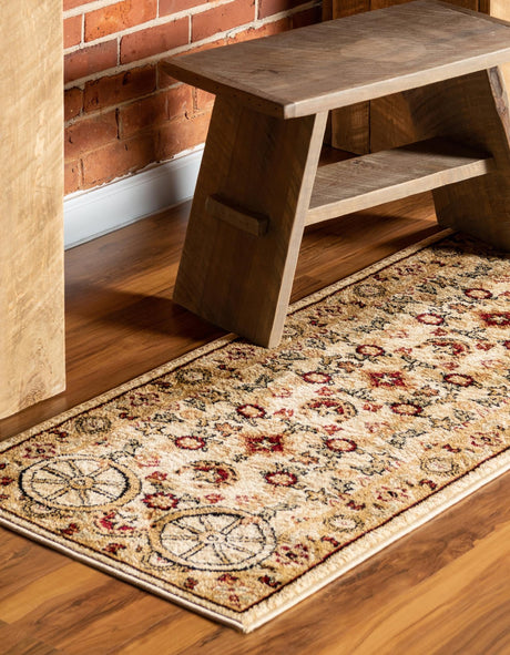 Ivory 2' 11 x 12' Pioneer Runner Area Rug Classic Southwestern Motif Durable Stain Resistant Easy Clean Carpet for Traditional Interior Decor for Sale at Rug Engine