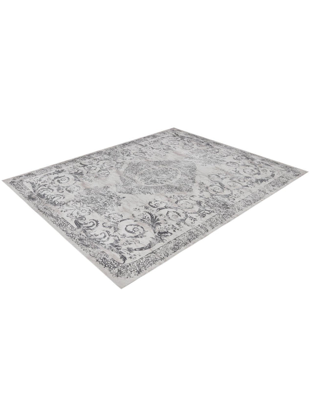 Gray 9' x 12' Finsbury Rectangle Area Rug 60% Polypropylene & 40% Polyester Contemporary Carpet for Living Rooms, Dining, Offices for Sale at Rug Engine